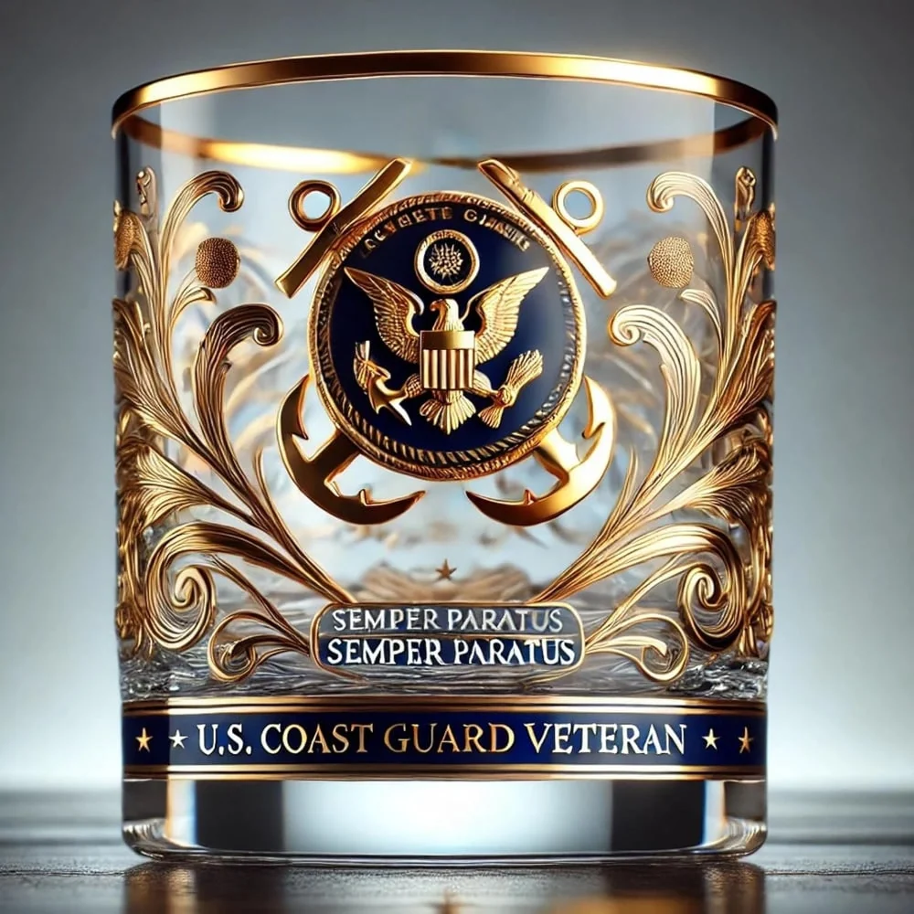 Whiskey Glass Set Engraved Military Tribute Design - Image 3